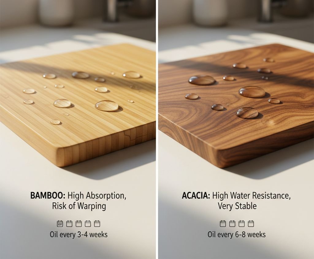bamboo cutting board Moisture Resistance & Maintenance