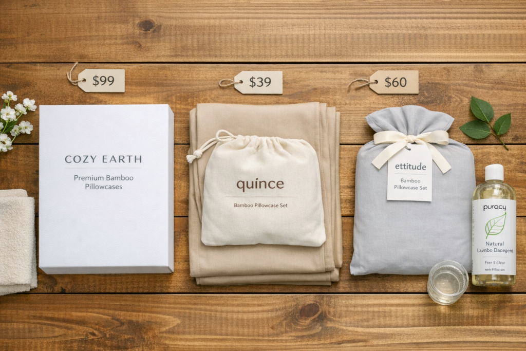 best bamboo pillowcase brands comparison Cozy Earth vs Quince vs Ettitude 2026 US review