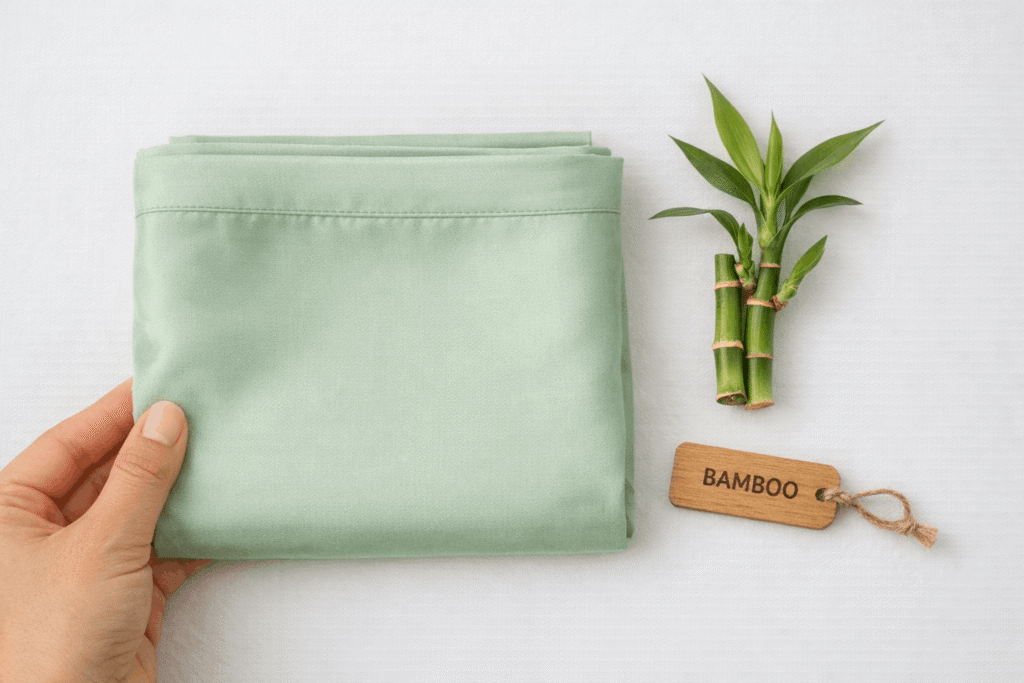 Eco-friendly bamboo pillowcase for hair care with OEKO-TEX certified hypoallergenic bedding