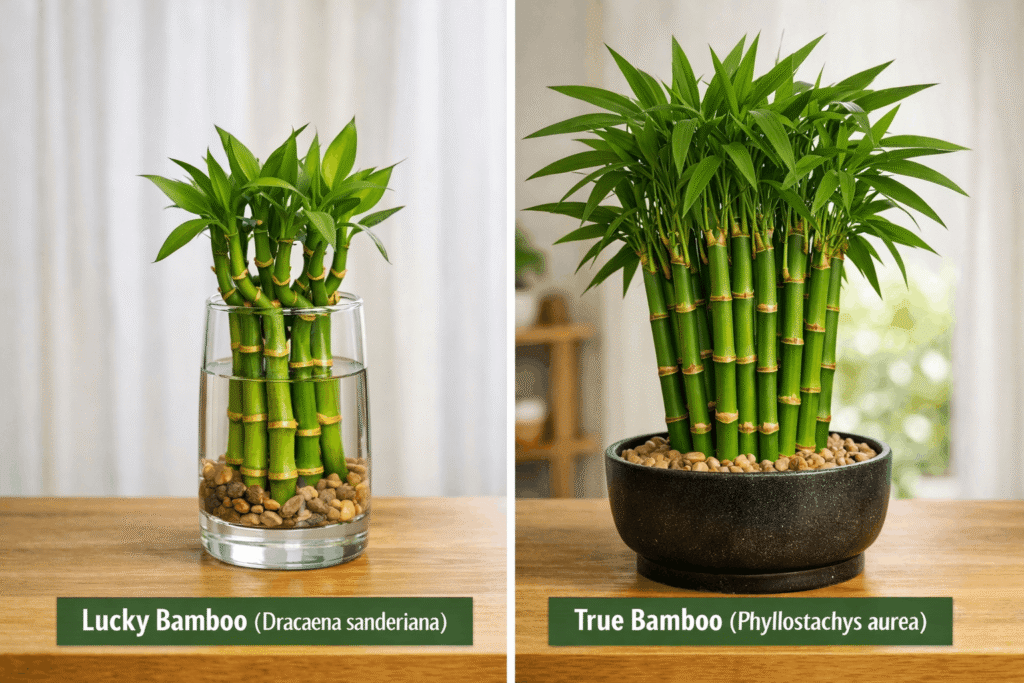 Lucky Bamboo Dracaena sanderiana toxic to cats compared to true bamboo safe for cats